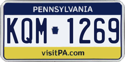 PA license plate KQM1269