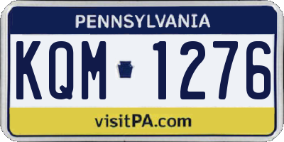 PA license plate KQM1276