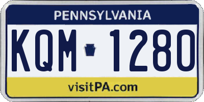 PA license plate KQM1280