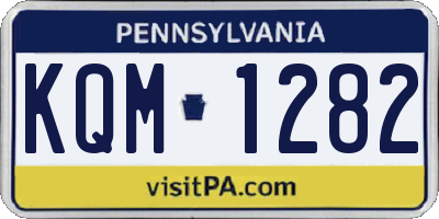 PA license plate KQM1282