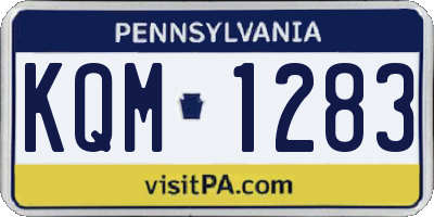 PA license plate KQM1283