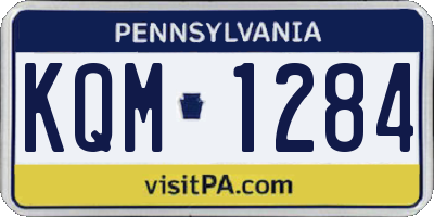PA license plate KQM1284