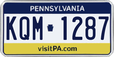 PA license plate KQM1287