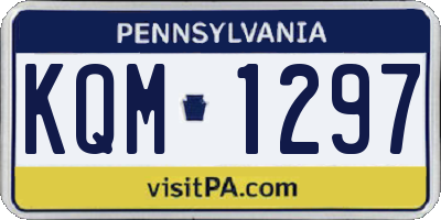 PA license plate KQM1297