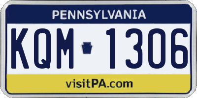 PA license plate KQM1306