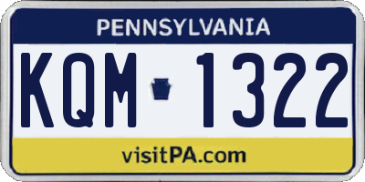 PA license plate KQM1322