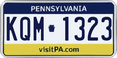 PA license plate KQM1323