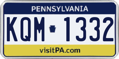 PA license plate KQM1332