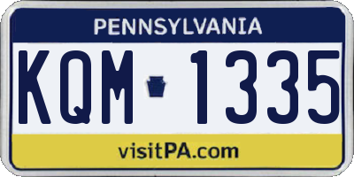 PA license plate KQM1335