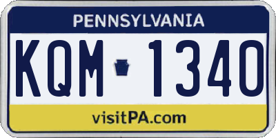 PA license plate KQM1340