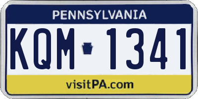 PA license plate KQM1341