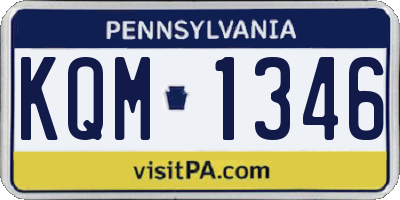 PA license plate KQM1346