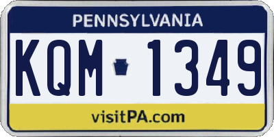 PA license plate KQM1349