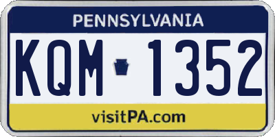 PA license plate KQM1352