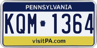 PA license plate KQM1364