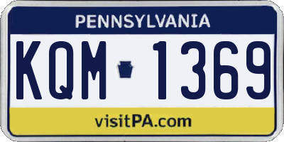 PA license plate KQM1369