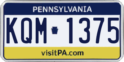 PA license plate KQM1375