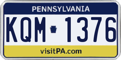PA license plate KQM1376