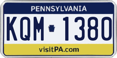 PA license plate KQM1380