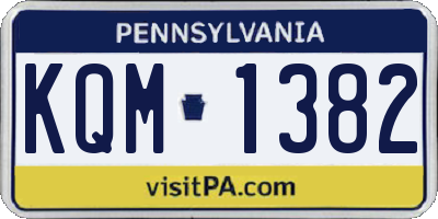 PA license plate KQM1382