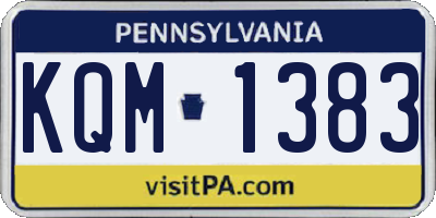 PA license plate KQM1383