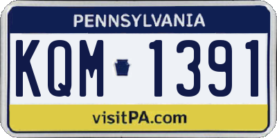 PA license plate KQM1391