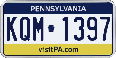 PA license plate KQM1397
