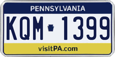 PA license plate KQM1399