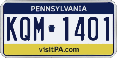 PA license plate KQM1401