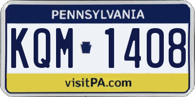 PA license plate KQM1408