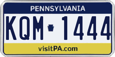 PA license plate KQM1444