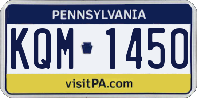 PA license plate KQM1450