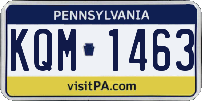PA license plate KQM1463