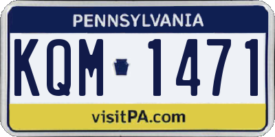 PA license plate KQM1471
