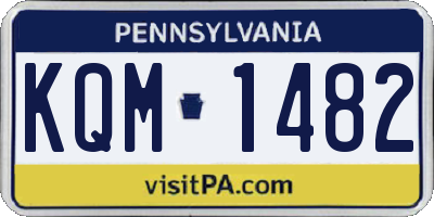 PA license plate KQM1482