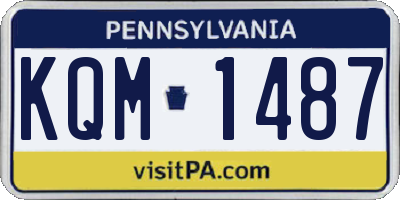 PA license plate KQM1487