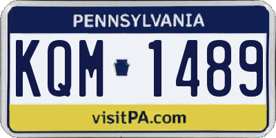 PA license plate KQM1489