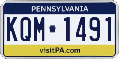 PA license plate KQM1491