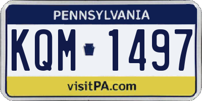 PA license plate KQM1497