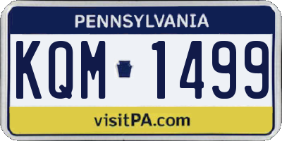 PA license plate KQM1499
