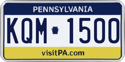 PA license plate KQM1500