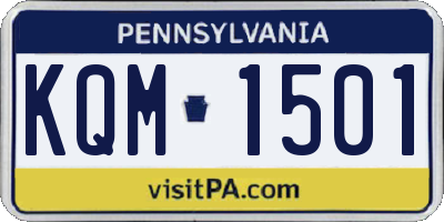 PA license plate KQM1501