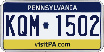 PA license plate KQM1502