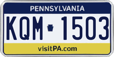 PA license plate KQM1503