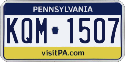 PA license plate KQM1507