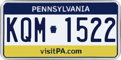 PA license plate KQM1522