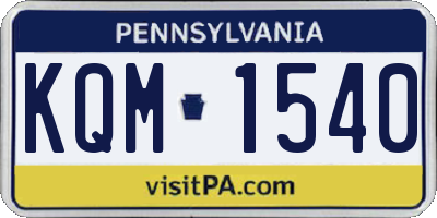 PA license plate KQM1540
