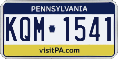 PA license plate KQM1541