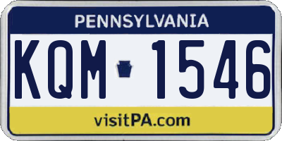 PA license plate KQM1546