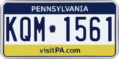 PA license plate KQM1561